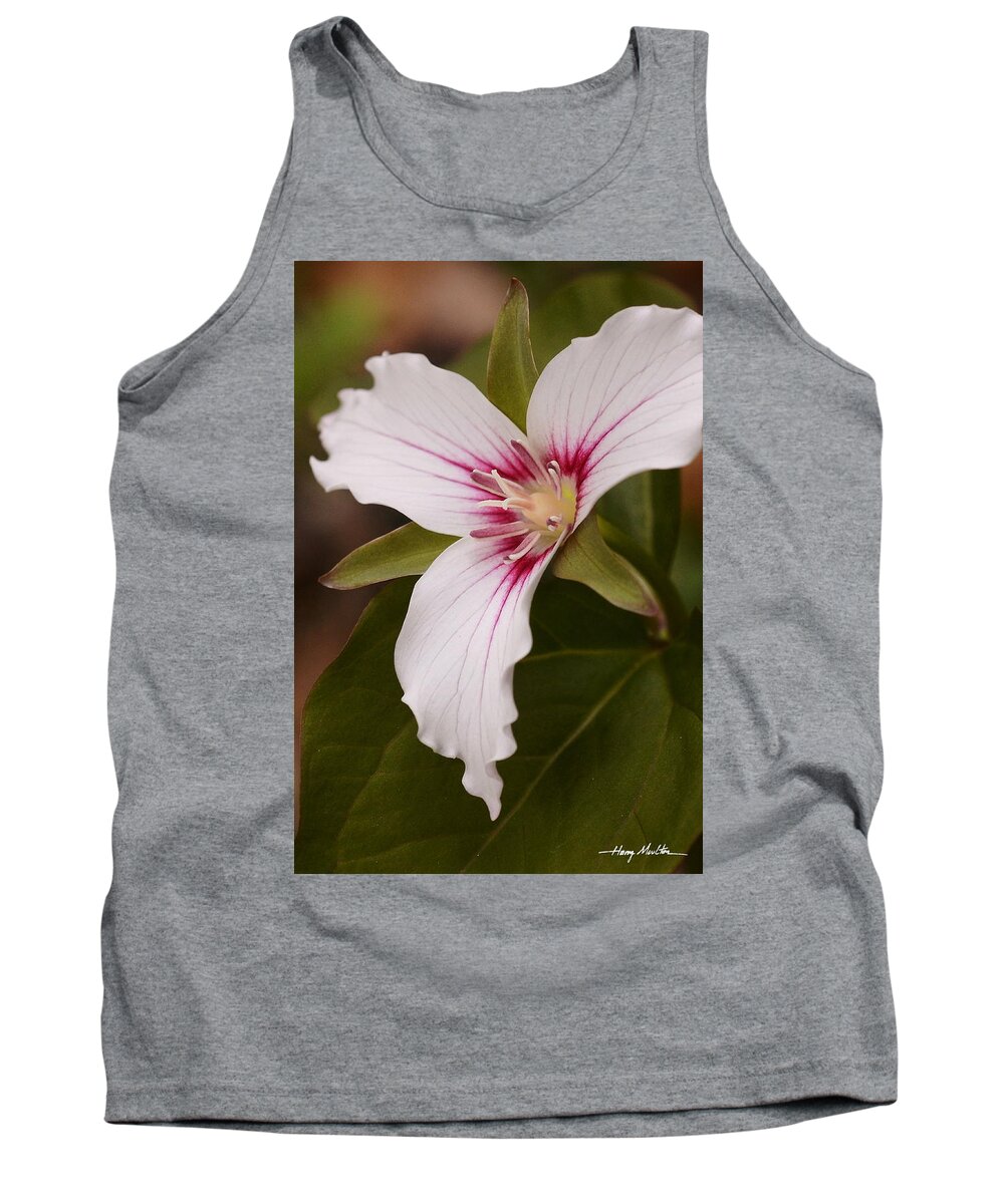 Trillium Tank Top featuring the photograph Painted Trillium II by Harry Moulton