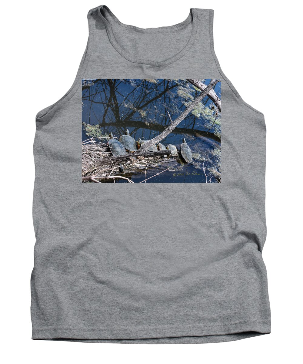 Heron Heaven Tank Top featuring the photograph Painted Turtle Dance Line by Ed Peterson