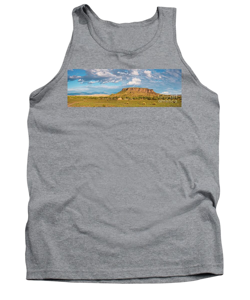 New Tank Top featuring the photograph Panorama of Black Mesa at San Ildefonso Pueblo - New Mexico Land of Enchantment by Silvio Ligutti