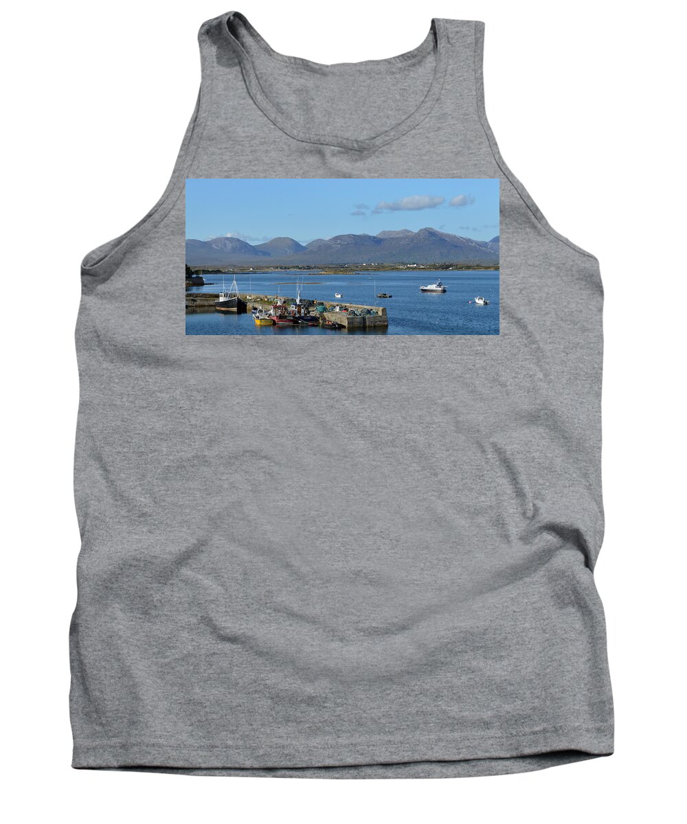 Ireland Tank Top featuring the photograph Panoramic View Roundstone Harbour by Terence Davis