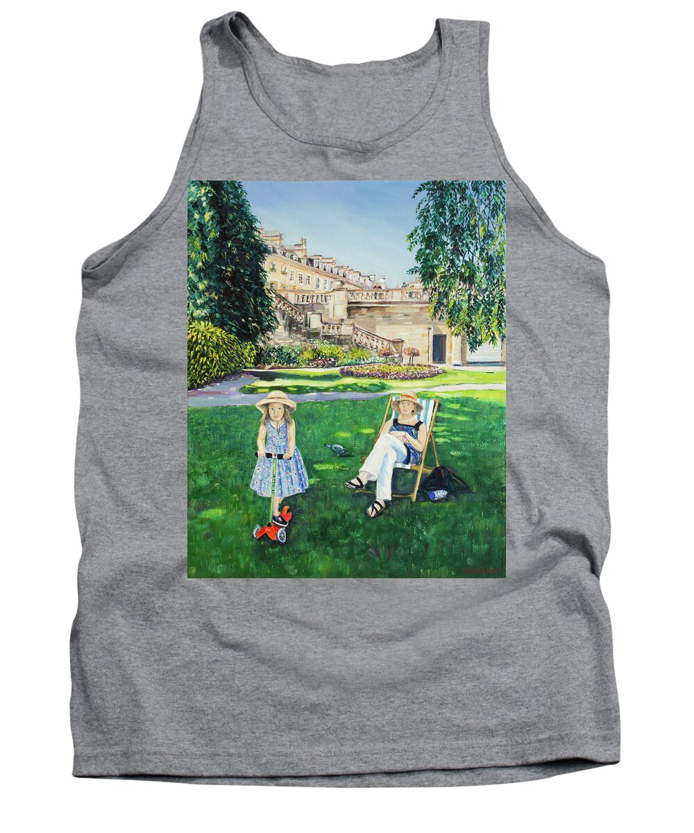 Art Tank Top featuring the painting Parade Gardens Playtime by Seeables Visual Arts