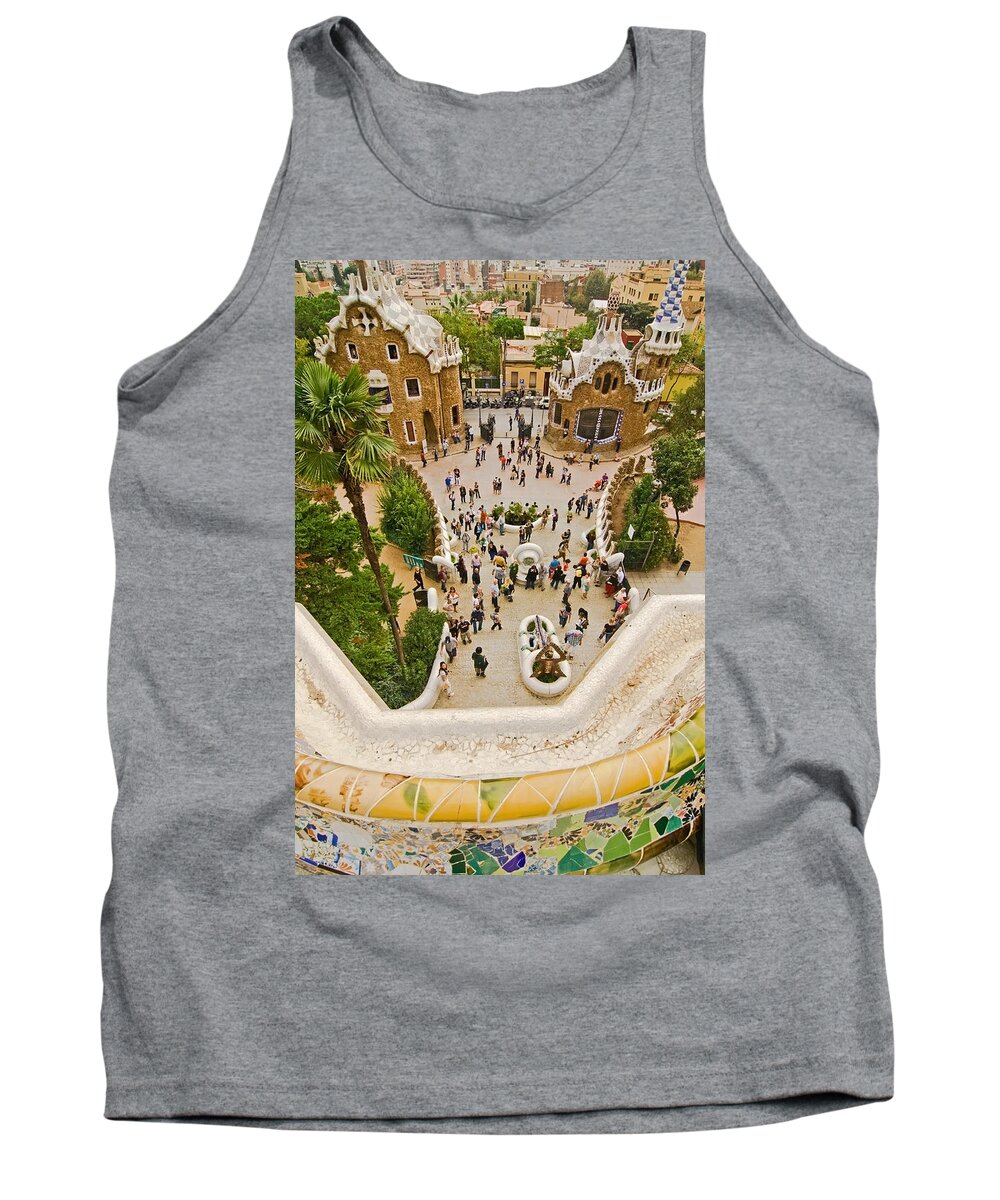 Parc Guell Tank Top featuring the photograph Parc Guell in Barcelona by Sven Brogren