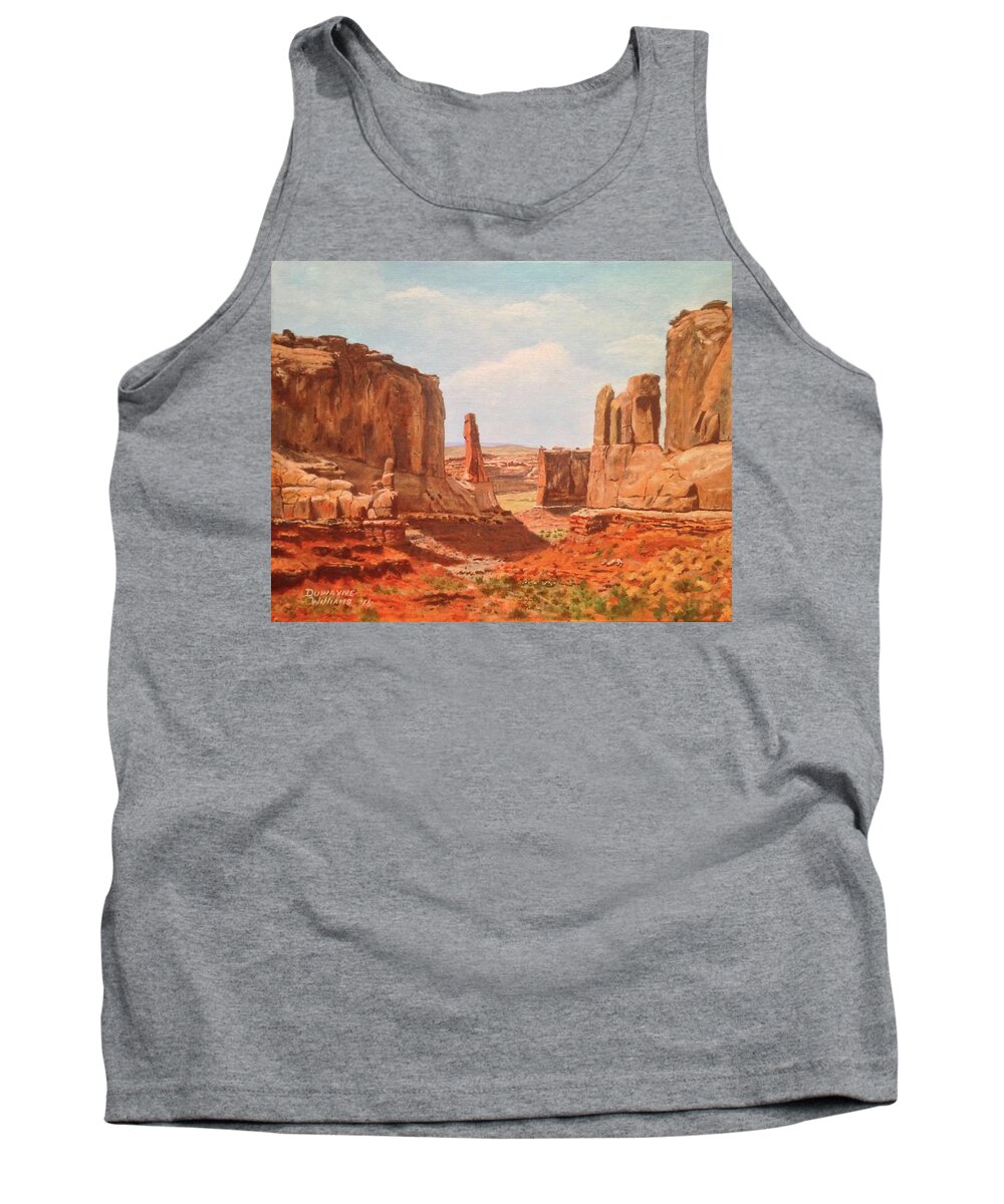Landscape Tank Top featuring the painting Park Avenue by Duwayne Williams