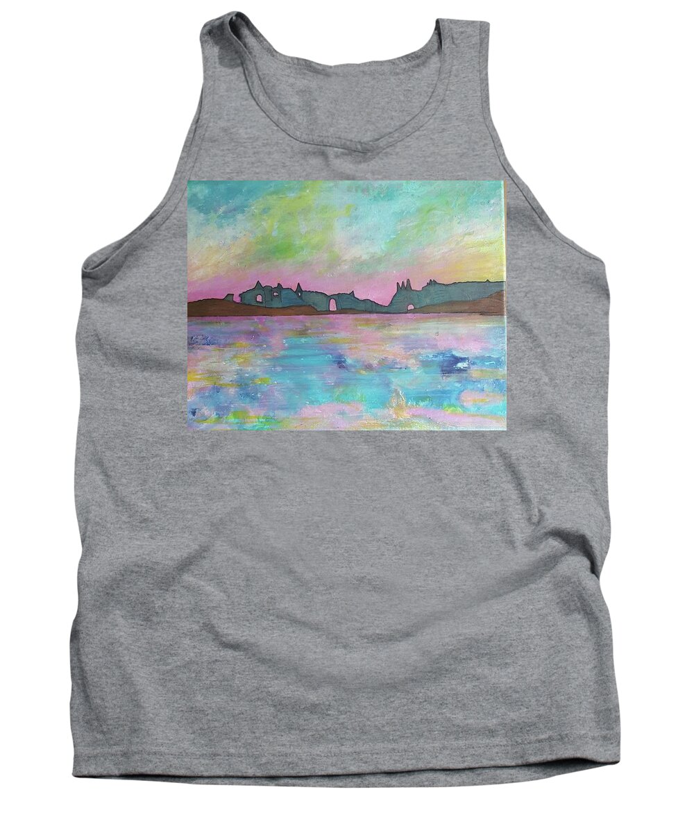 #acrylicinks #acrylicabstractpaintings #acrylicinksandpaint #coolabstractpaintings #abstractsunrise #abstractartforsale #camvasartprints #originalartforsale #abstractartpaintings Tank Top featuring the painting Pastel Sunrise by Cynthia Silverman