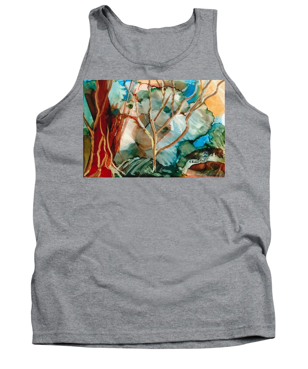Abstract Tank Top featuring the painting Pathway by Susan Kubes