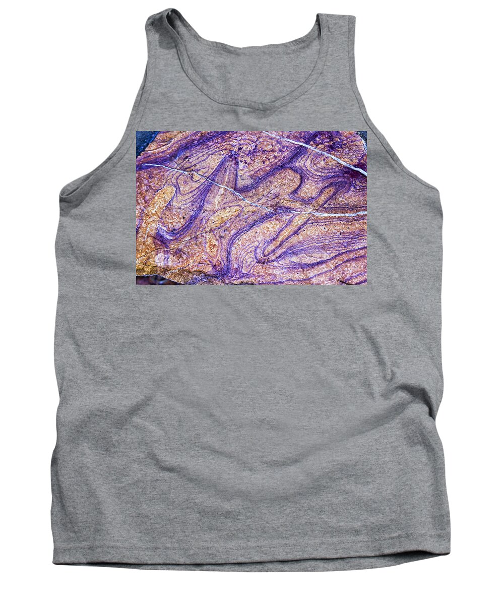 Patterns Tank Top featuring the photograph Patterns in Rock 7 by Kathy Adams Clark