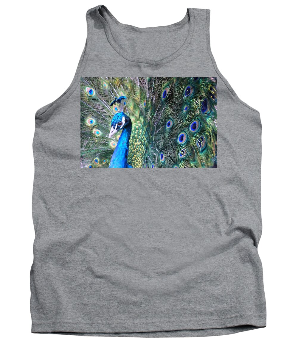 Peacock Tank Top featuring the photograph Peacock by Julia Ivanovna Willhite