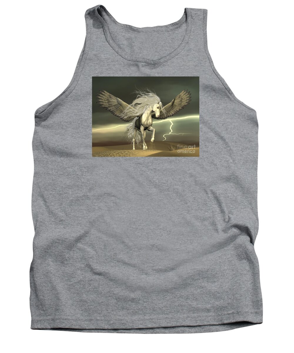 Pegasus Tank Top featuring the painting Pegasus and Dark Skies by Corey Ford