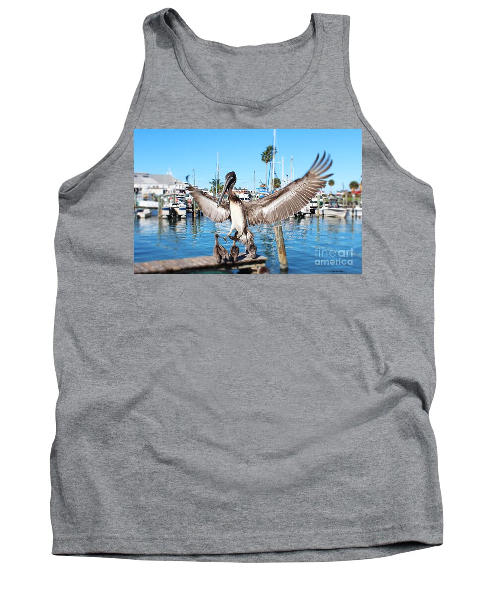 Bird Tank Top featuring the photograph Pelican Flying In by Megan Dirsa-DuBois