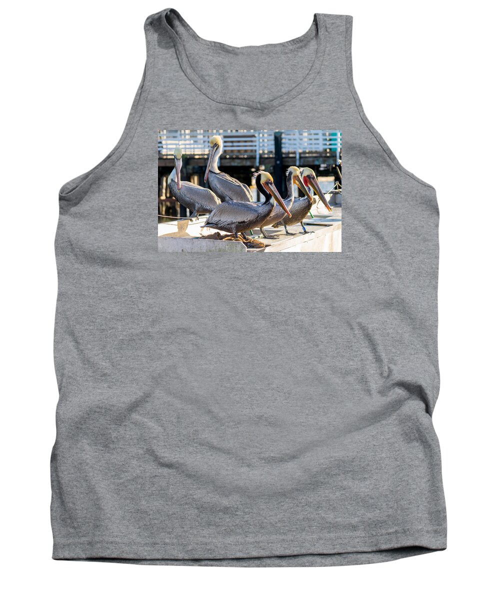 Pelicans Tank Top featuring the photograph Pelican Table by Derek Dean