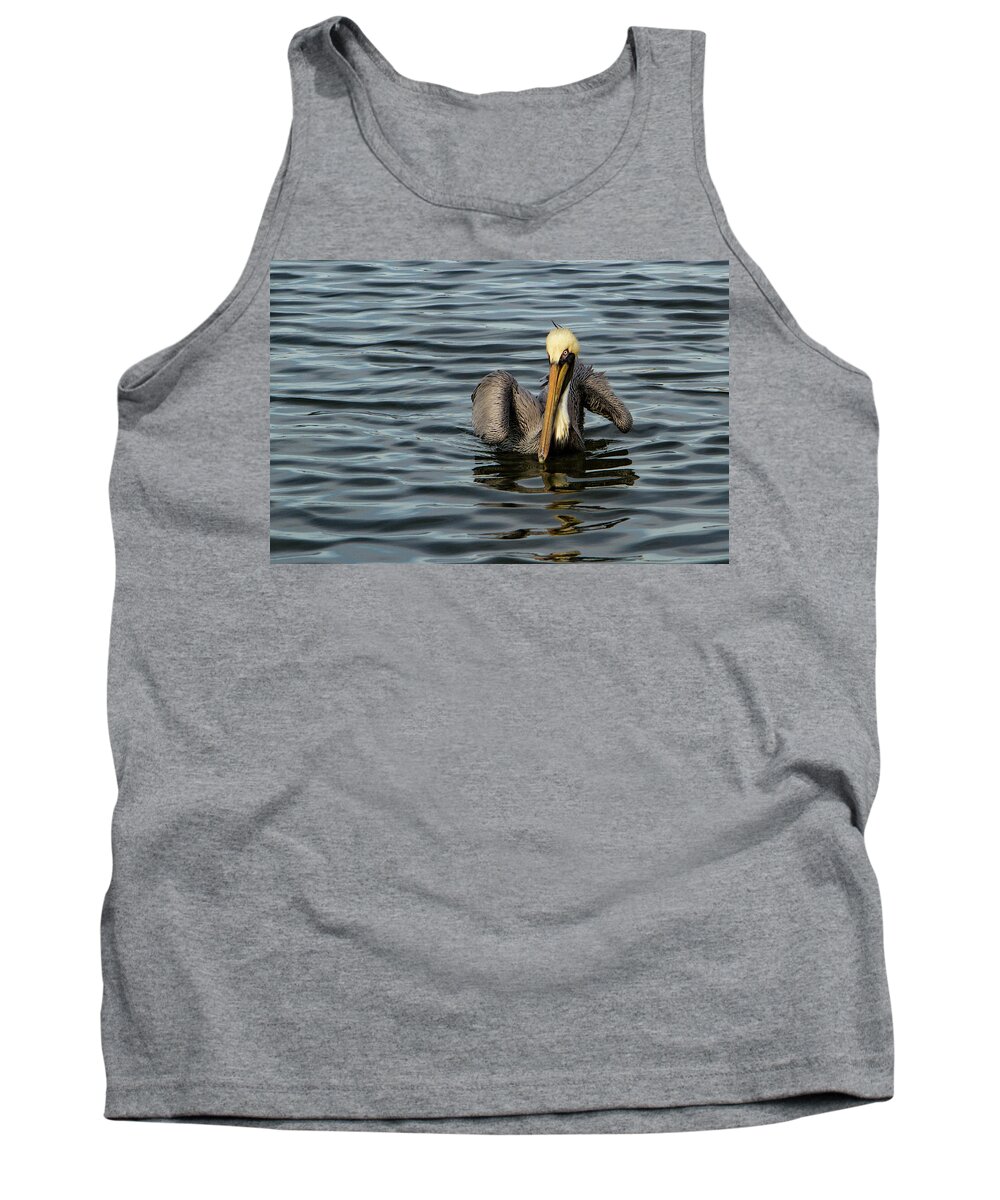 Jean Noren Tank Top featuring the photograph Pelican Wing in a Twist by Jean Noren