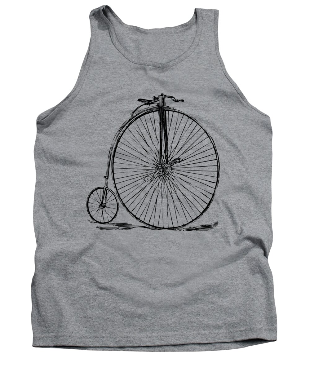 Penny-farthing Tank Top featuring the digital art Penny-Farthing 1867 High Wheeler Bicycle Vintage by Nikki Marie Smith