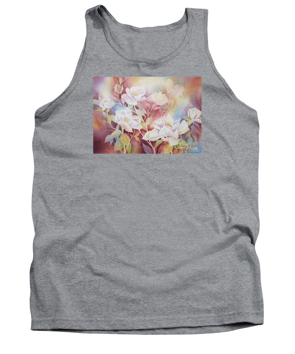 Peony Tank Top featuring the painting Peony Paradise by Deborah Ronglien