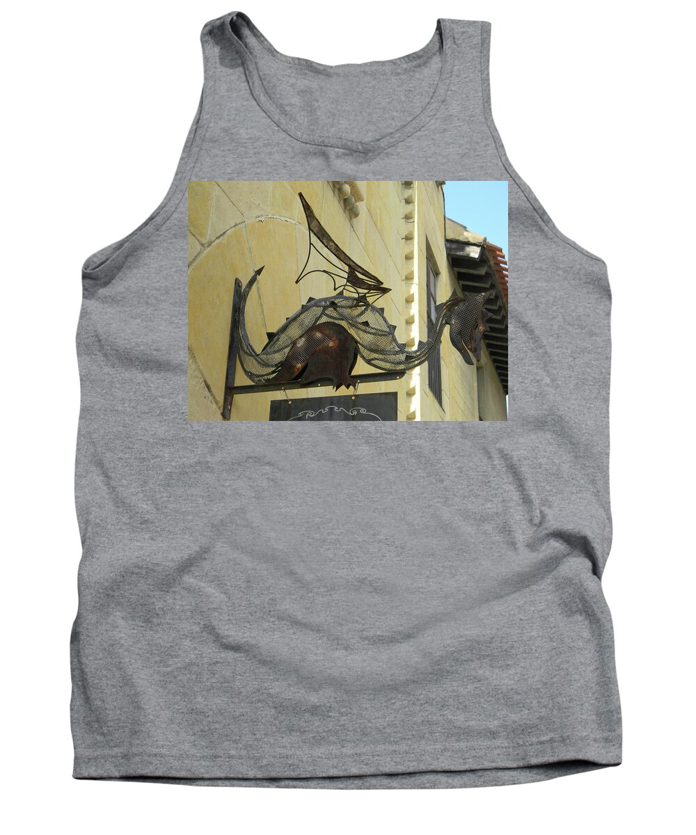 Dragon Tank Top featuring the photograph Perching Dragon by Marwan George Khoury
