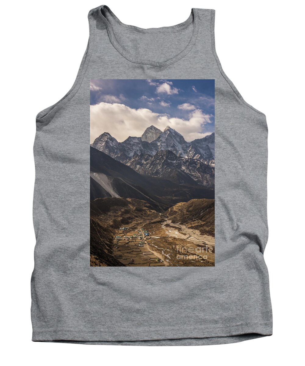 Everest Base Camp Trek Tank Top featuring the photograph Pheriche in the Valley by Mike Reid