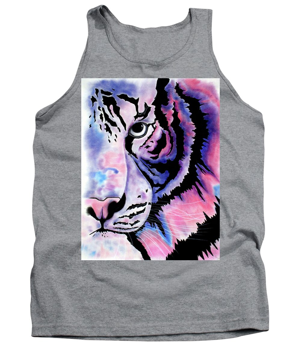 Tigers Paintings Tank Top featuring the drawing Piercing by Mayhem Mediums
