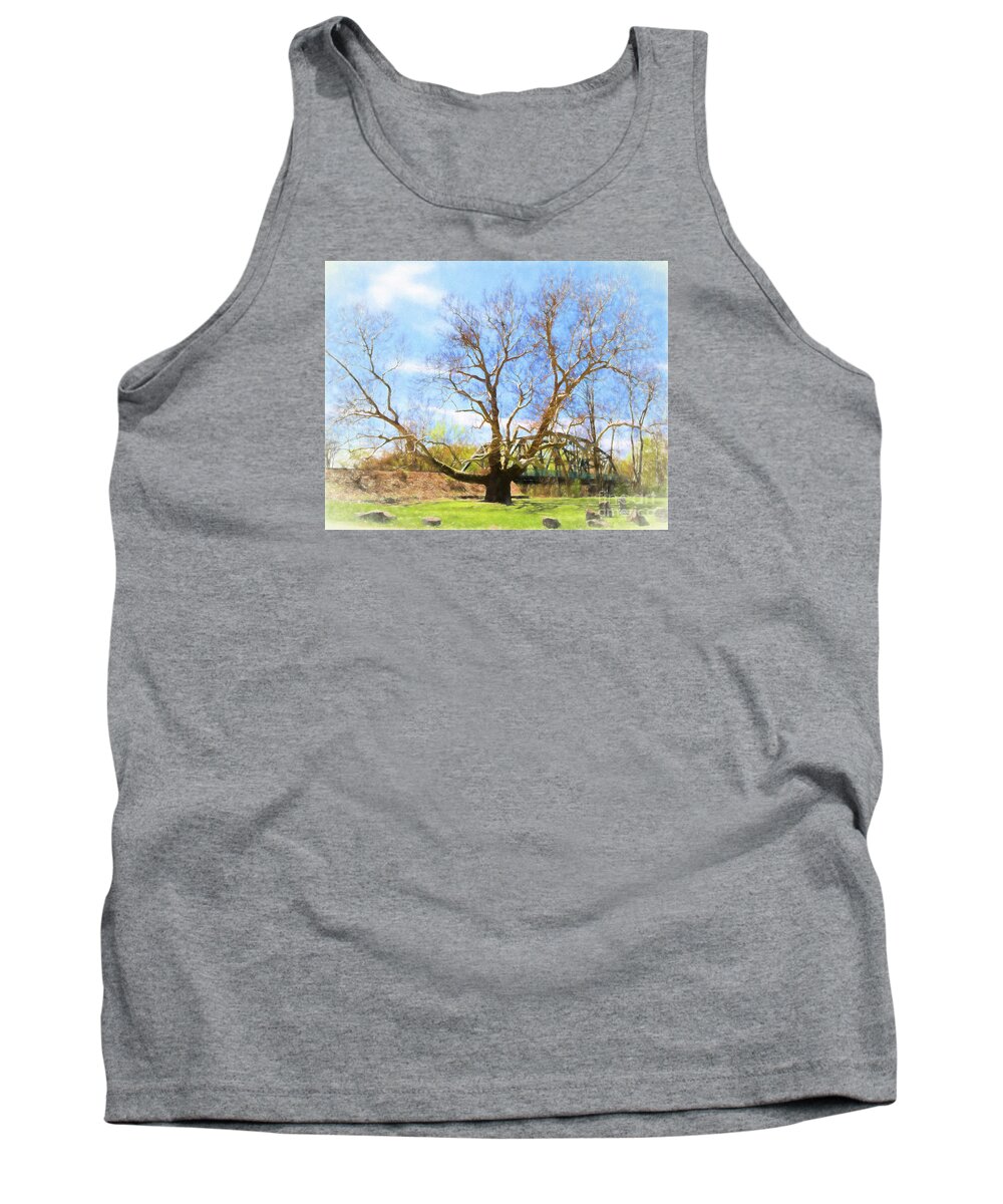 Simsbury Pinchot Painting Landscape Ct Connecticut Sycamore Tree Tank Top featuring the photograph Pinchot Painting by Lorraine Cosgrove