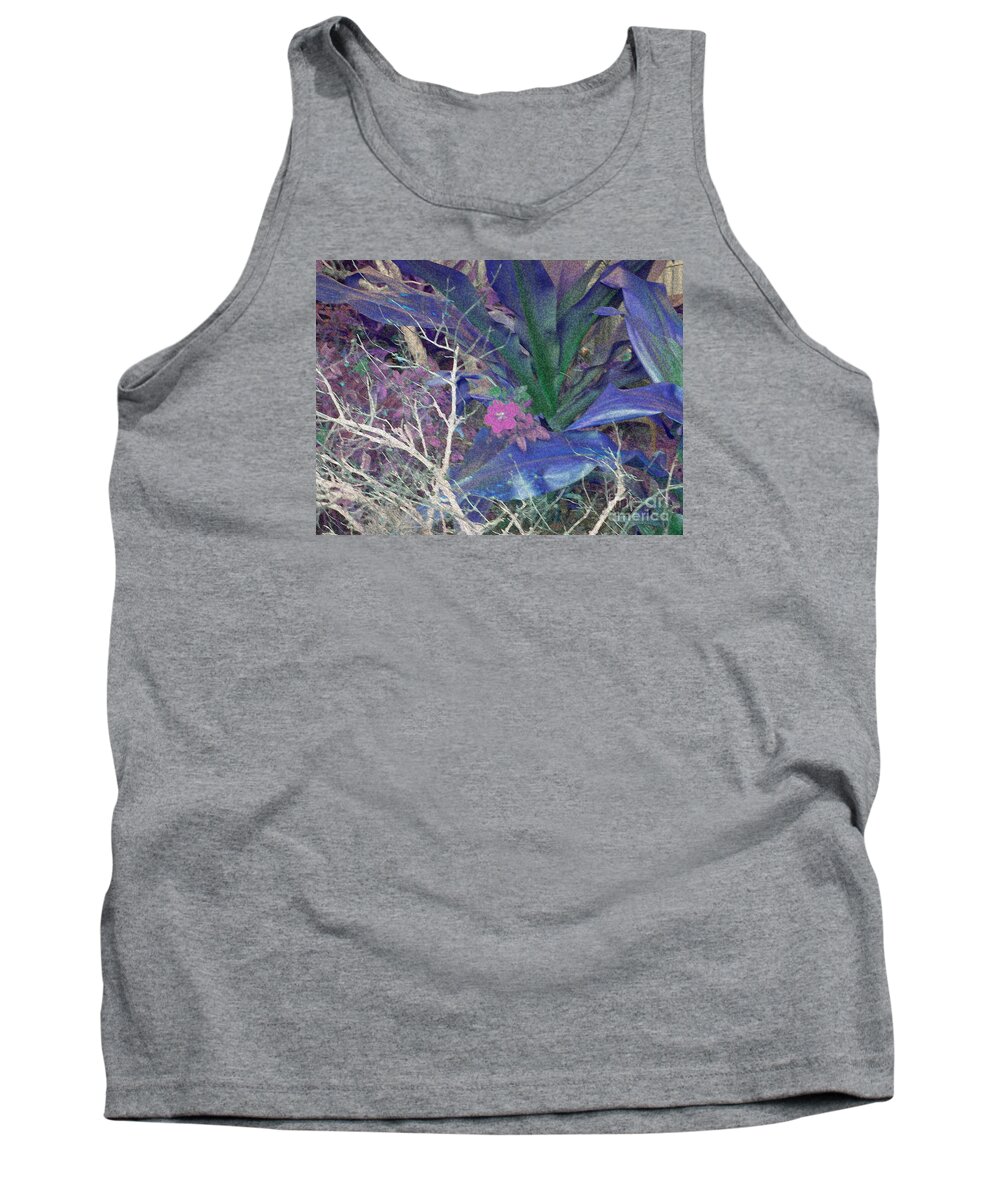 Pink Tank Top featuring the photograph Pink Blue Nature Design by Deborah Ferree