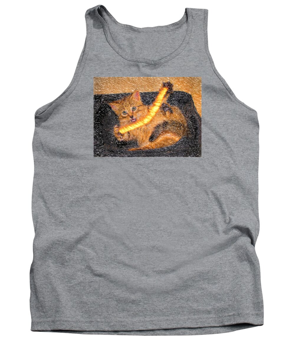 Cat Tank Top featuring the photograph Playing With Fire by David Yocum