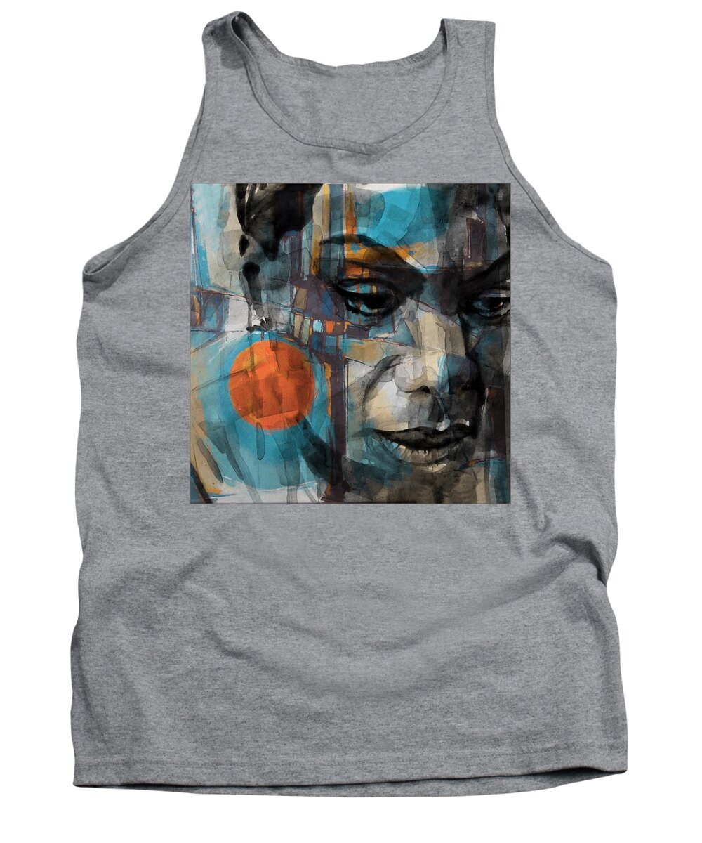 Nina Simone Tank Top featuring the mixed media Please Don't Let Me Be Misunderstood by Paul Lovering