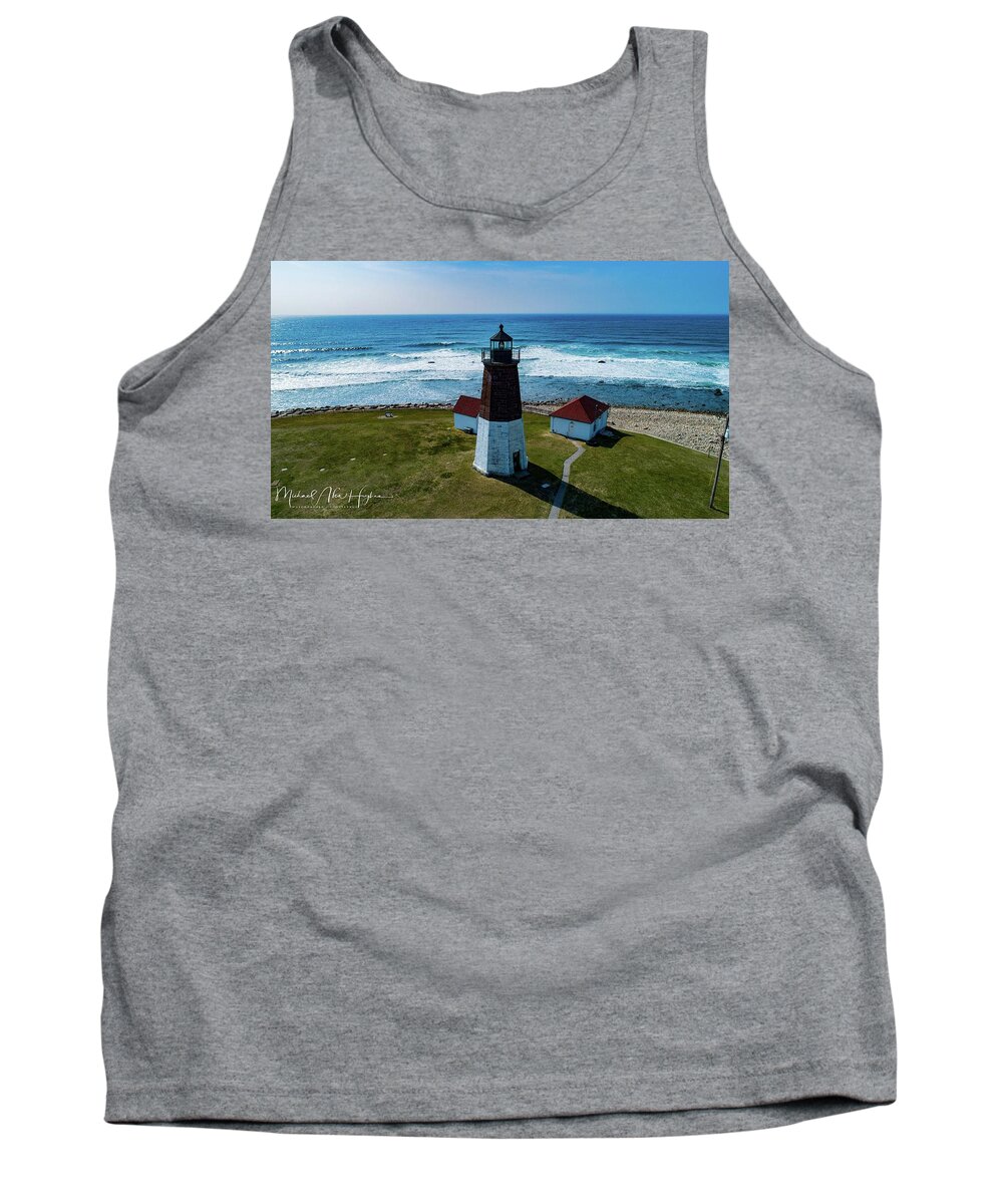Point Judith Lighthouse Tank Top featuring the photograph Point Judith Lighthouse #1 by Veterans Aerial Media LLC