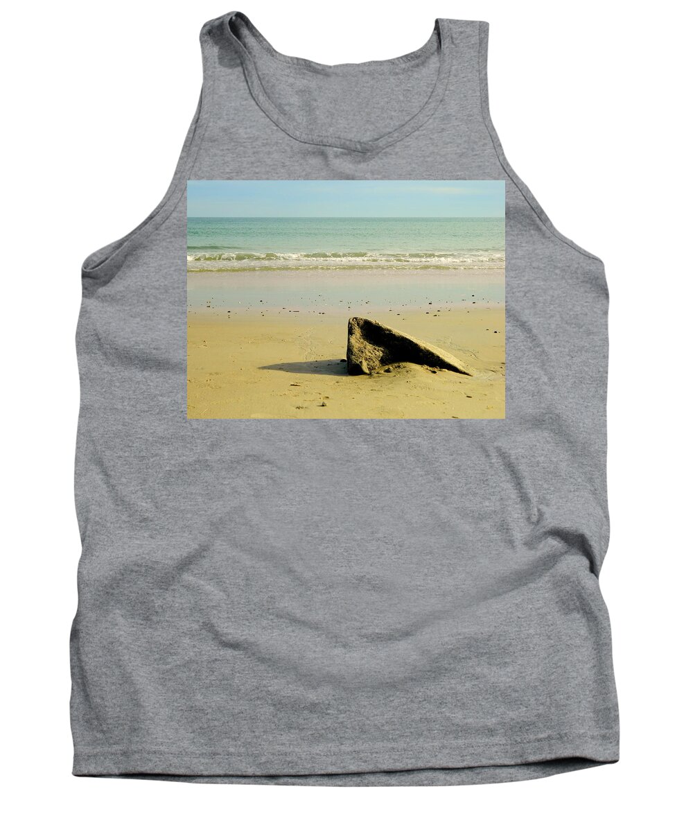 Aquinna Tank Top featuring the photograph Pointed Rock at Squibby by Kathy Barney