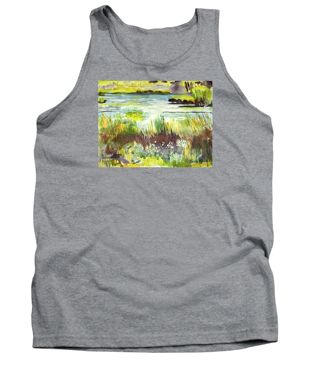  Tank Top featuring the painting Pond and Plants by Kathleen Barnes