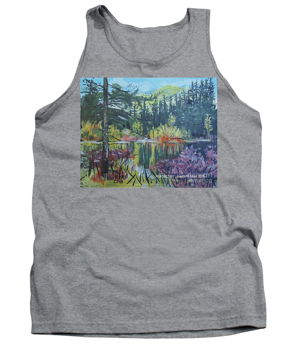 Acrylic Tank Top featuring the painting Pond Reflections by Joseph Mora