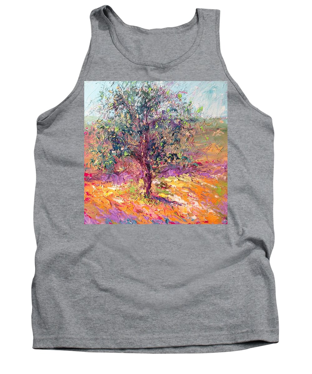 Poppies Tank Top featuring the painting Poppies and Lupine by Shannon Grissom