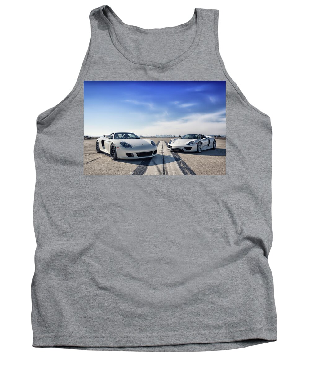 Cars Tank Top featuring the photograph #Porsche #CarreraGT and #918Spyder by ItzKirb Photography