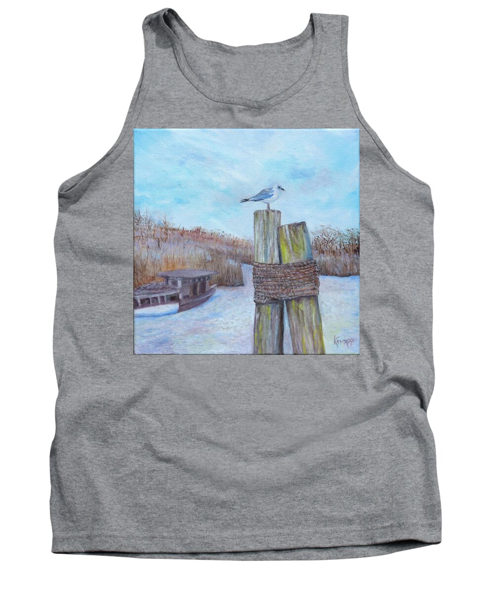 Seagull Tank Top featuring the painting Port St. Joe by Kathy Knopp