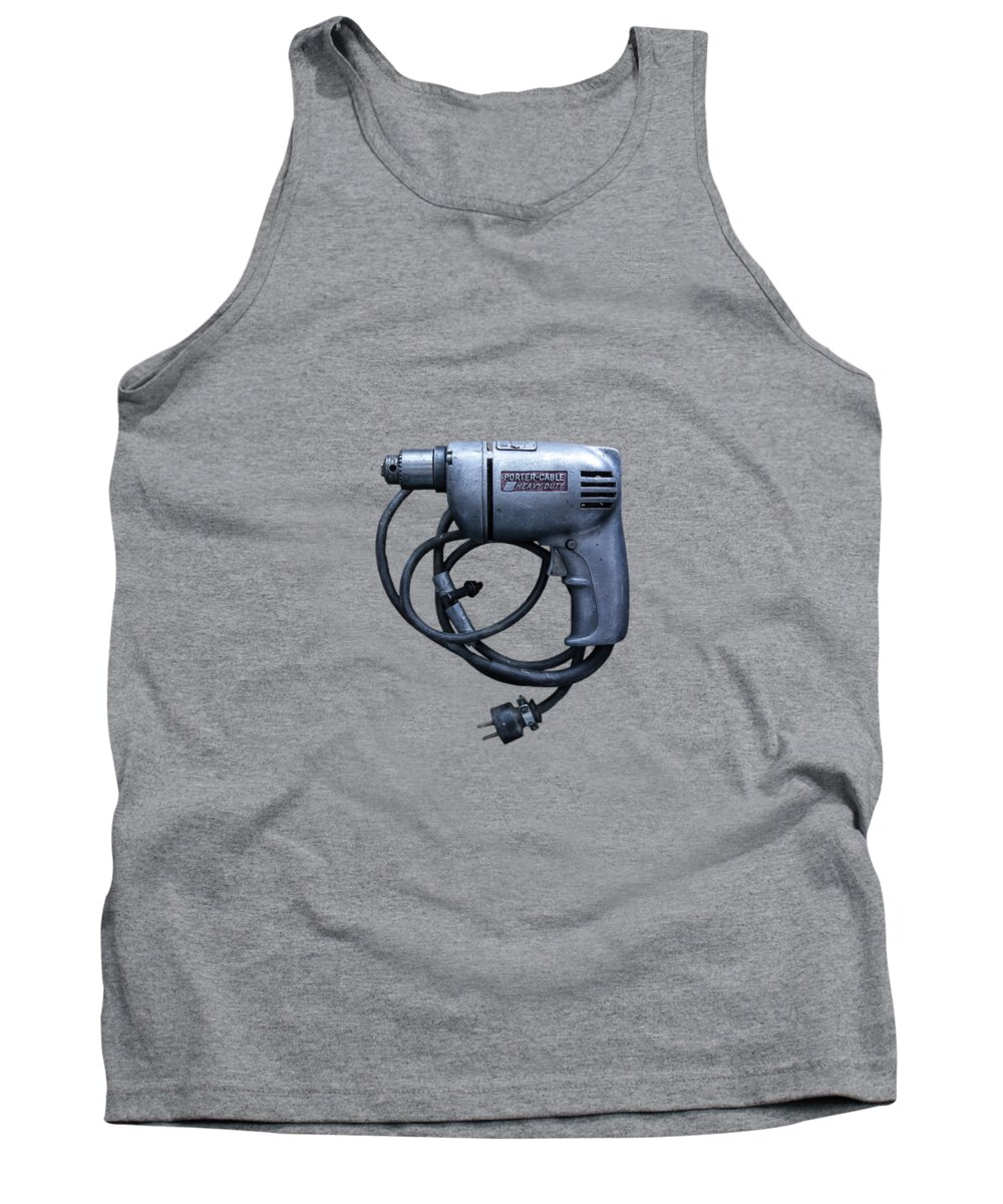 Antique Tank Top featuring the photograph Porter Cable Drill on BW Plywood 76 by YoPedro