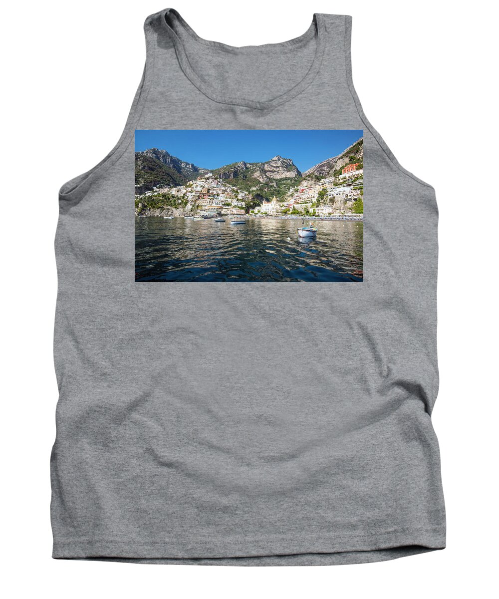 Europe Tank Top featuring the photograph Positano from the Bay by Matt Swinden