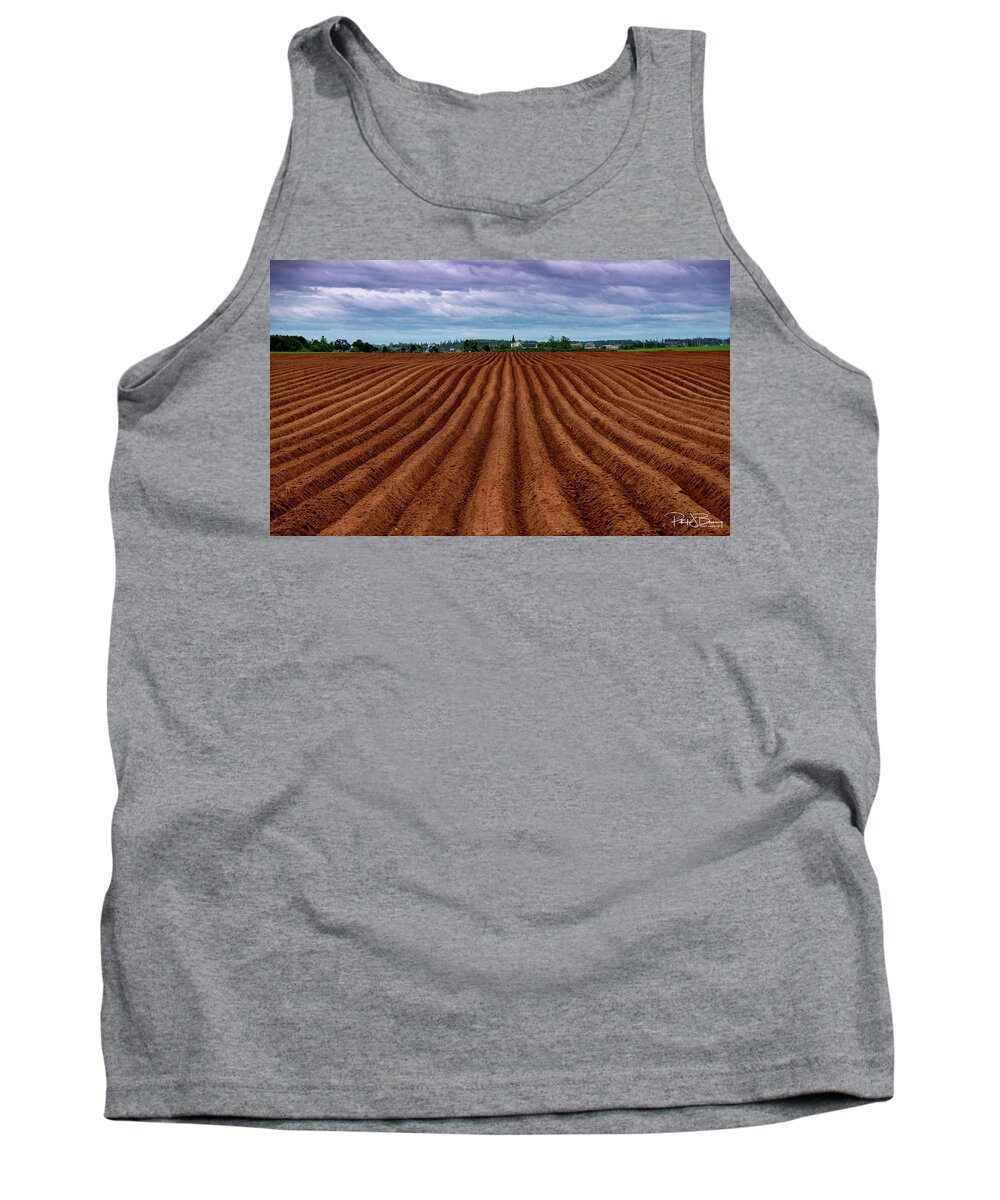 Potatoes Tank Top featuring the photograph Potato Field on Prince Edward Island by Patrick Boening