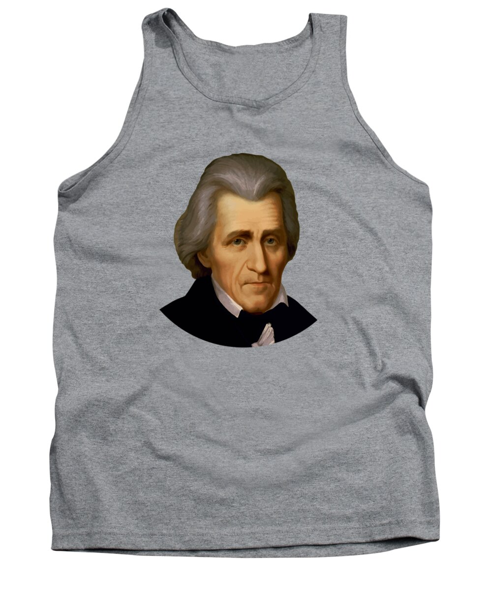 Andrew Jackson Tank Top featuring the painting President Andrew Jackson - Two by War Is Hell Store