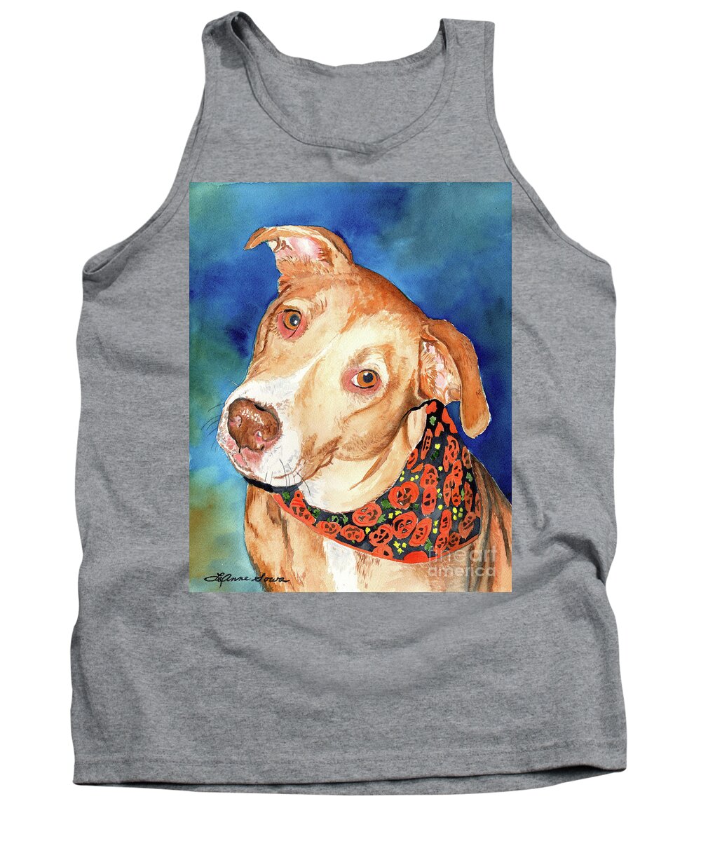 Dogs Tank Top featuring the painting Pretty Please, Dog Portrait, Dog Painting, Dog Print, Dog Art by LeAnne Sowa