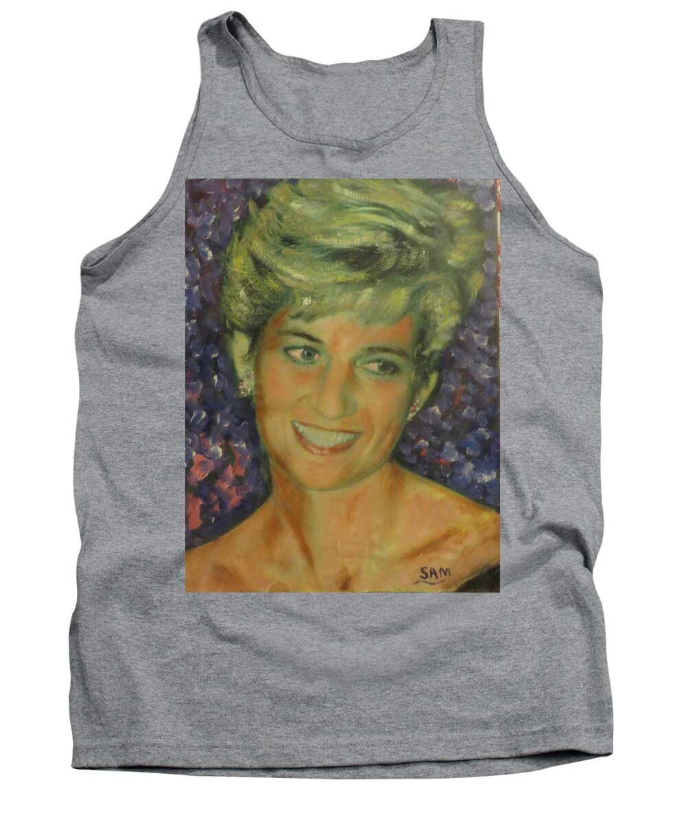Royal Tank Top featuring the painting Princess Diana by Sam Shaker