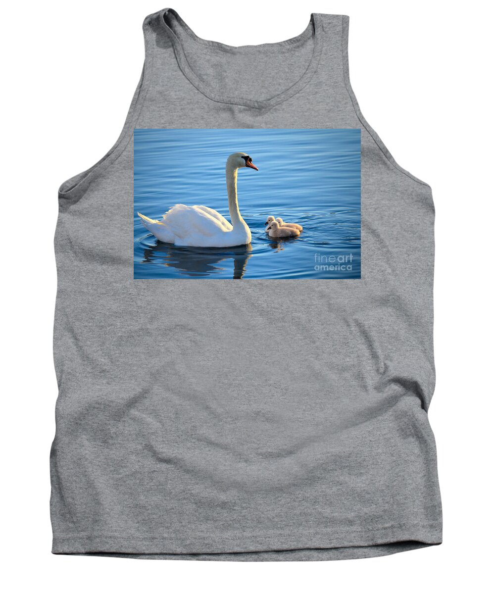 Mute Swan Tank Top featuring the photograph Proud Mother by Deb Halloran