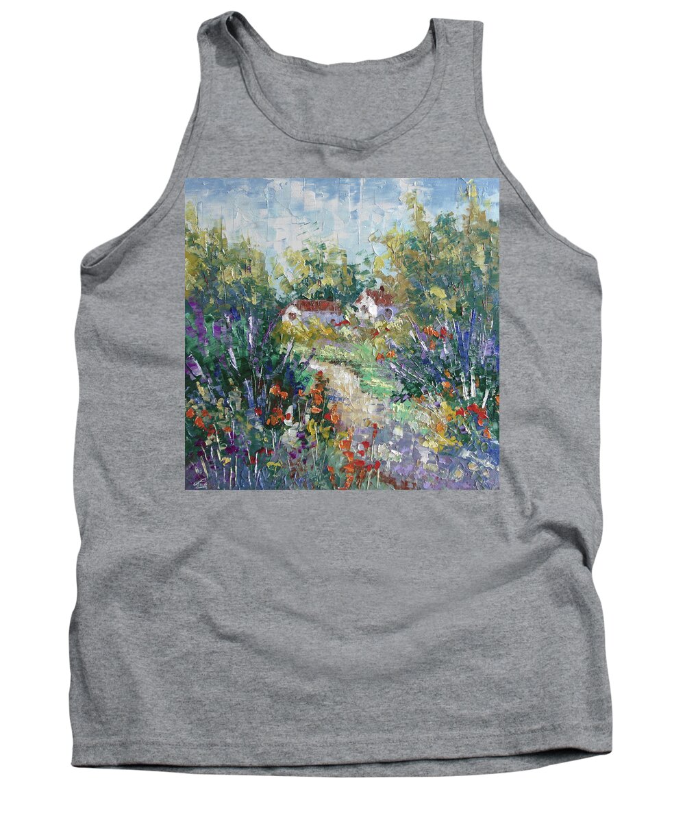 Provence. Frederic Payet Tank Top featuring the painting Provence path by Frederic Payet