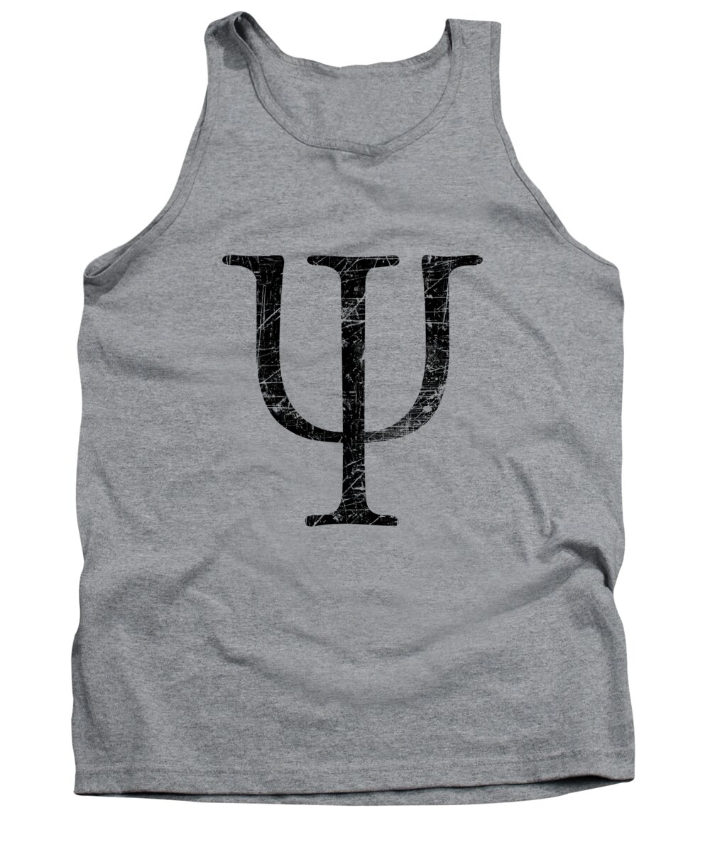 Psi Tank Top featuring the digital art Psi Greek Letter Symbol for Psychology by Garaga Designs