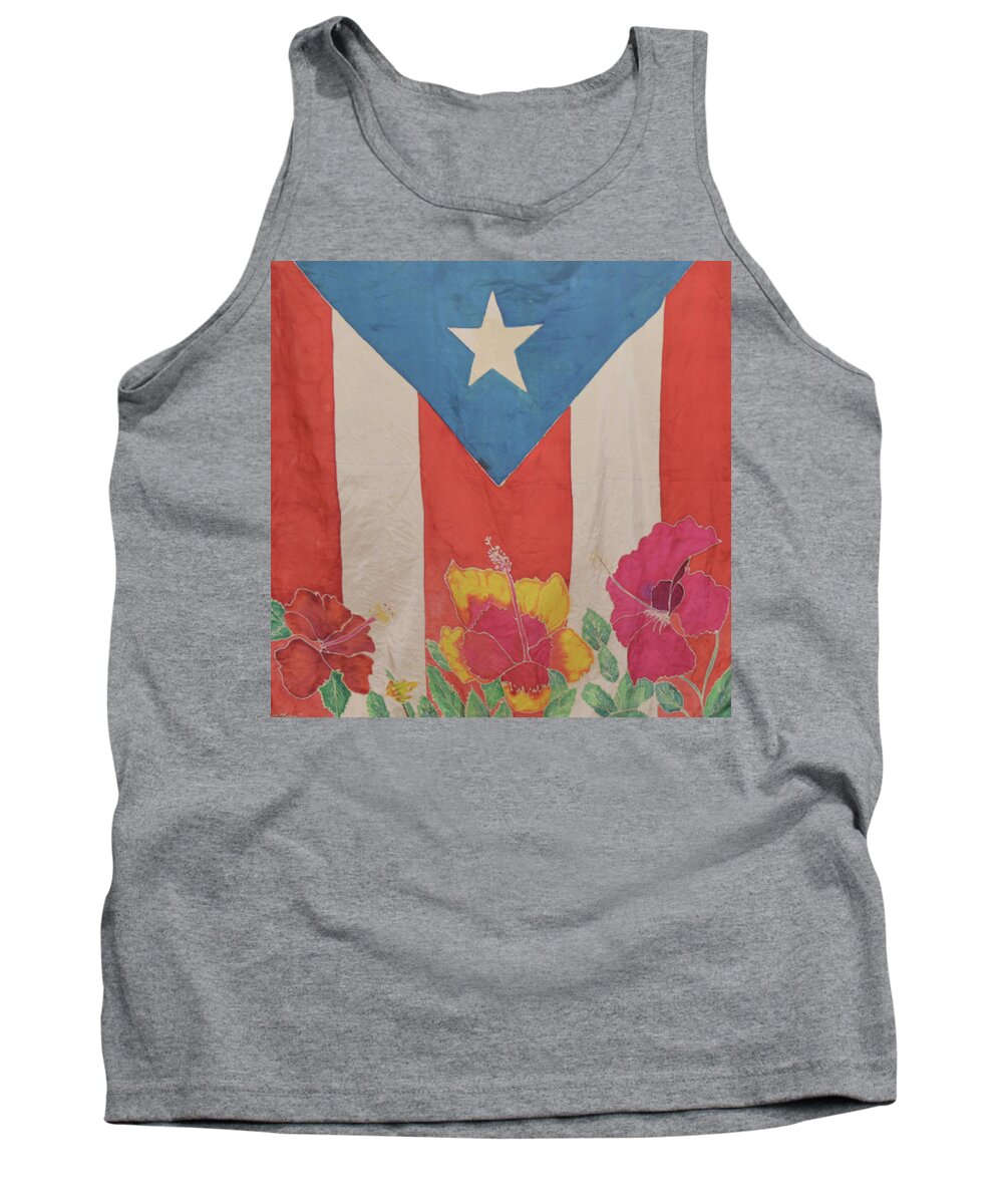 Puerto Rican Flag Tank Top featuring the tapestry - textile Puerto Rican Flag by Melissa Torres