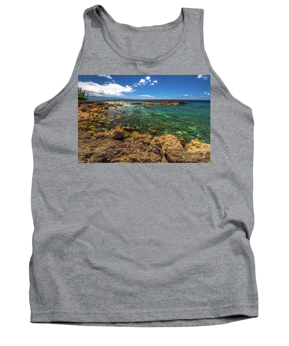 Hawaii Tank Top featuring the photograph Pupukea Sharks Cove by Benny Marty