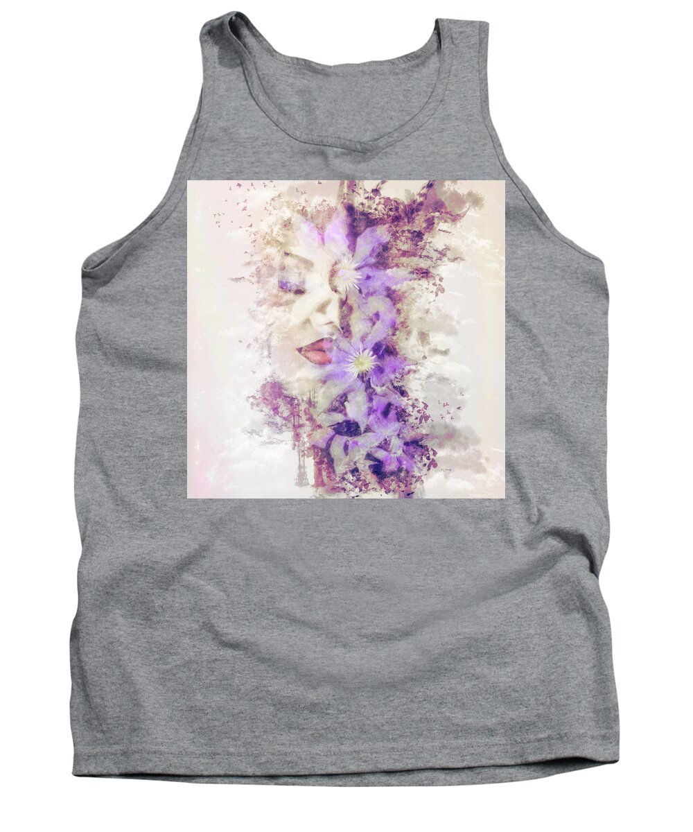 Color Tank Top featuring the photograph Purple Climbers by Allyson Schwartz