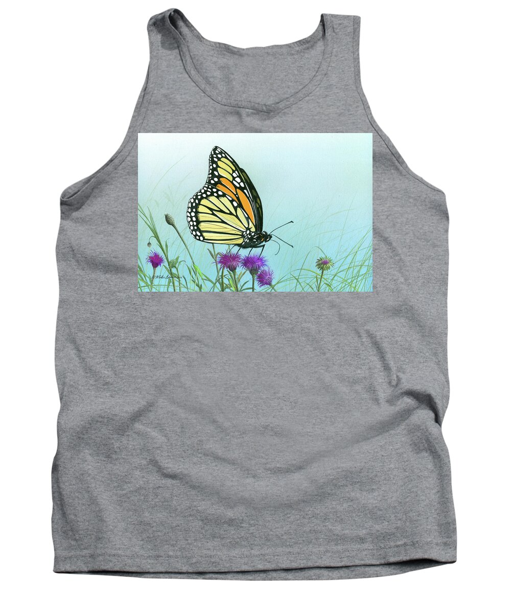 Monarch Butterfly Tank Top featuring the painting Purple Passion by Mike Brown