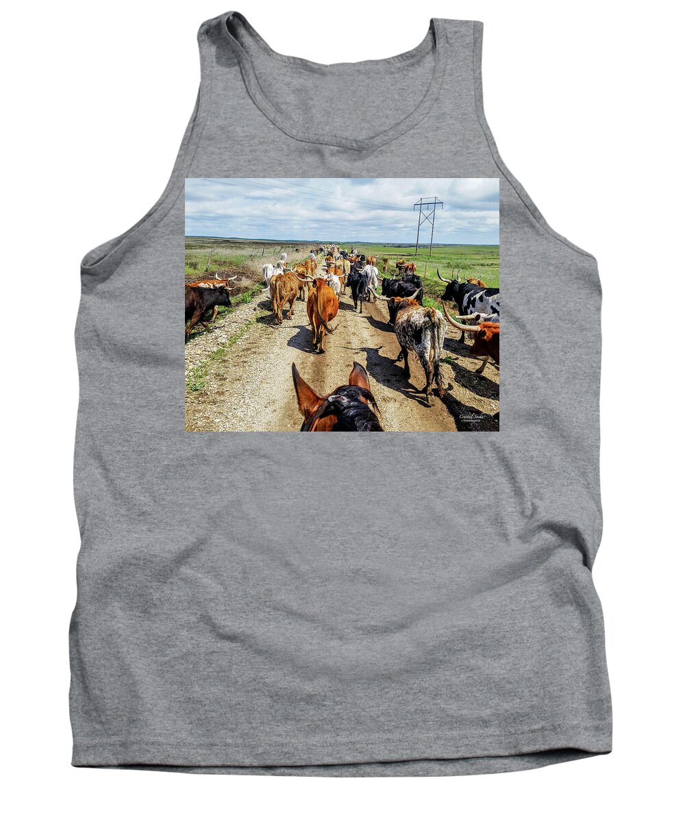 Western Tank Top featuring the photograph Pushing by Crystal Socha
