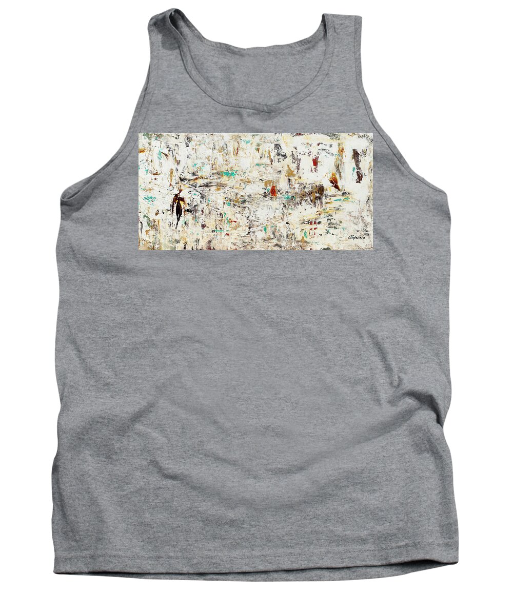 Abstract Art Tank Top featuring the painting Quest by Carmen Guedez