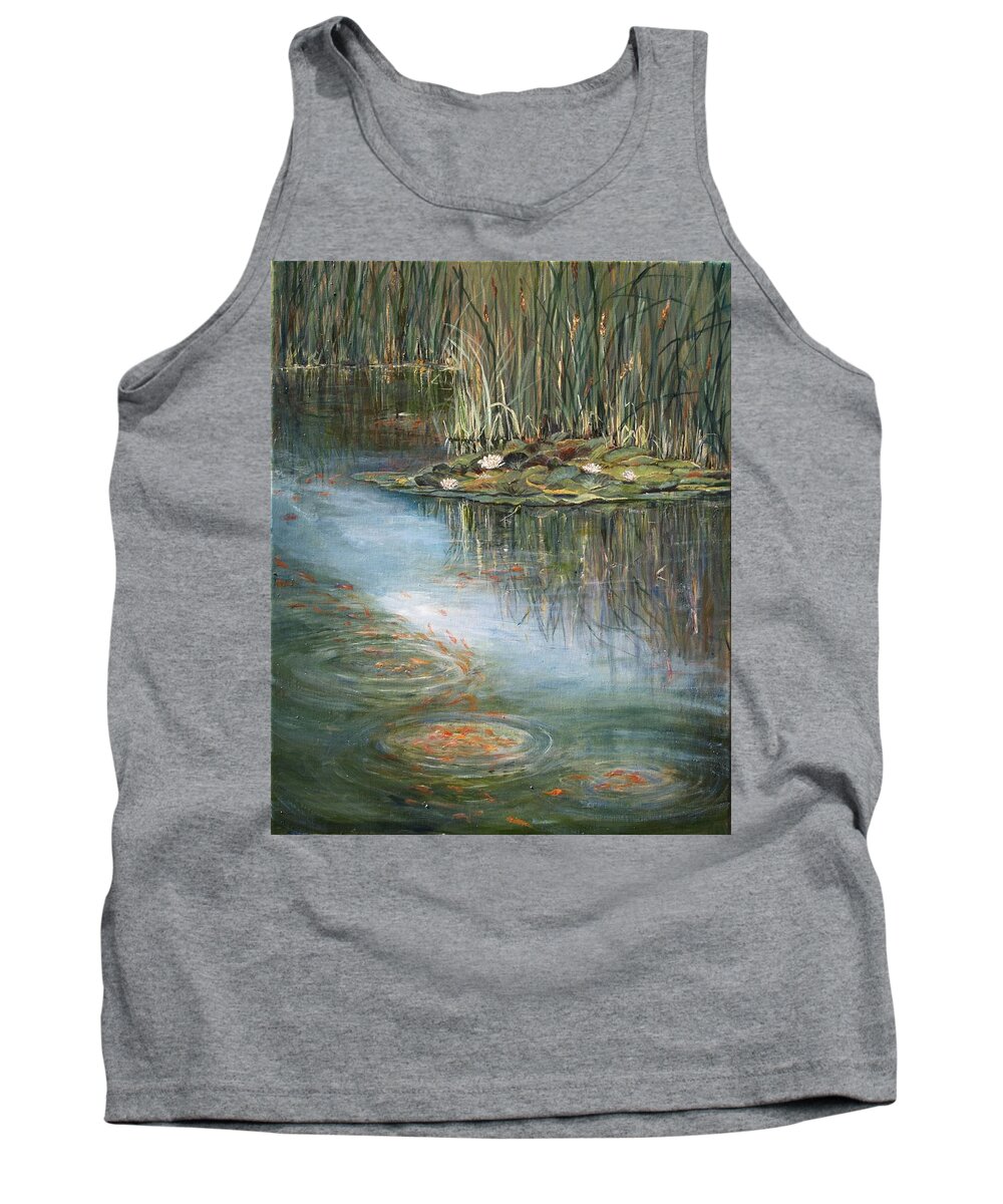 Water Lilies Tank Top featuring the painting Quintessence by Jan Byington