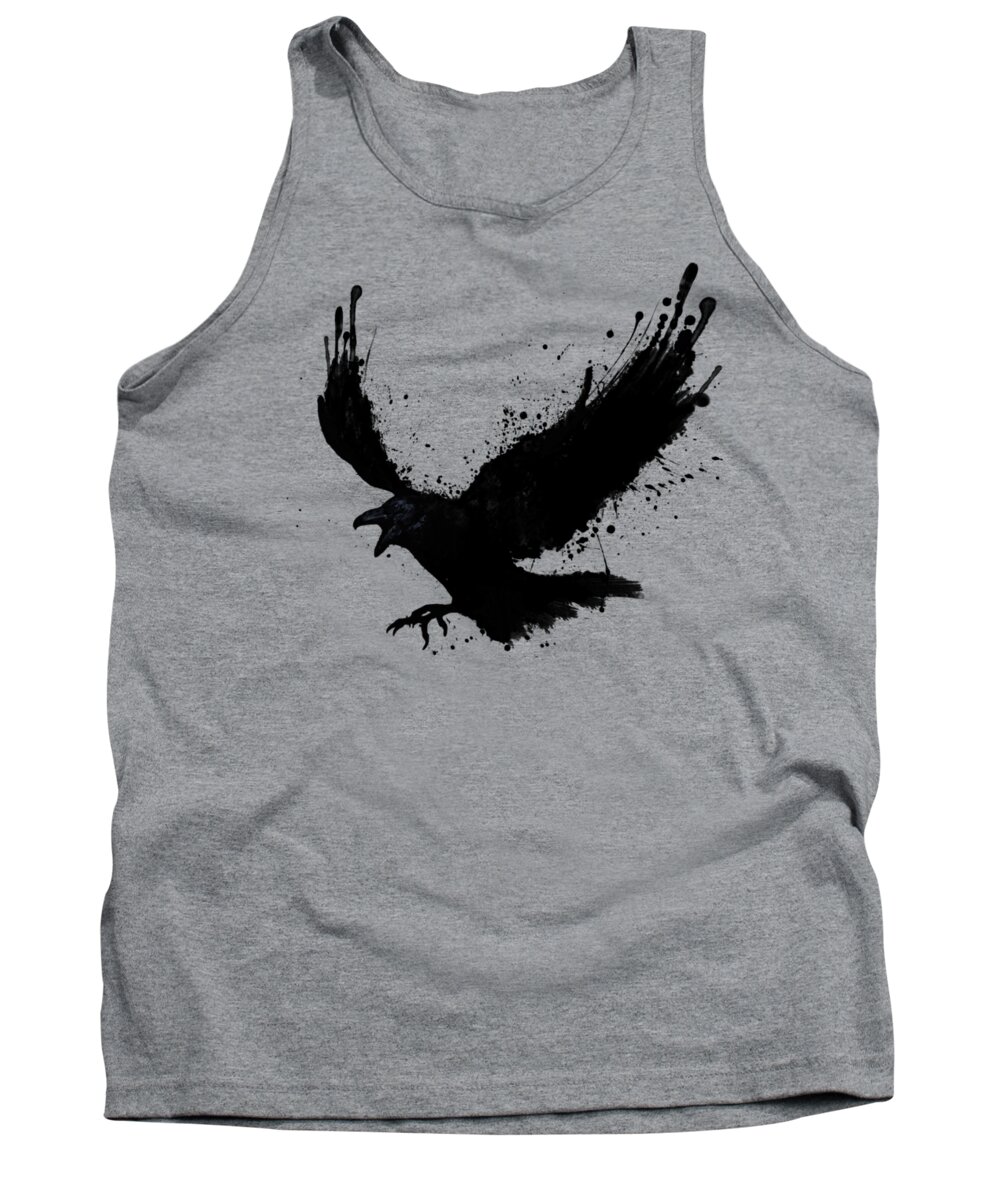 Raven Tank Top featuring the digital art Raven by Nicklas Gustafsson
