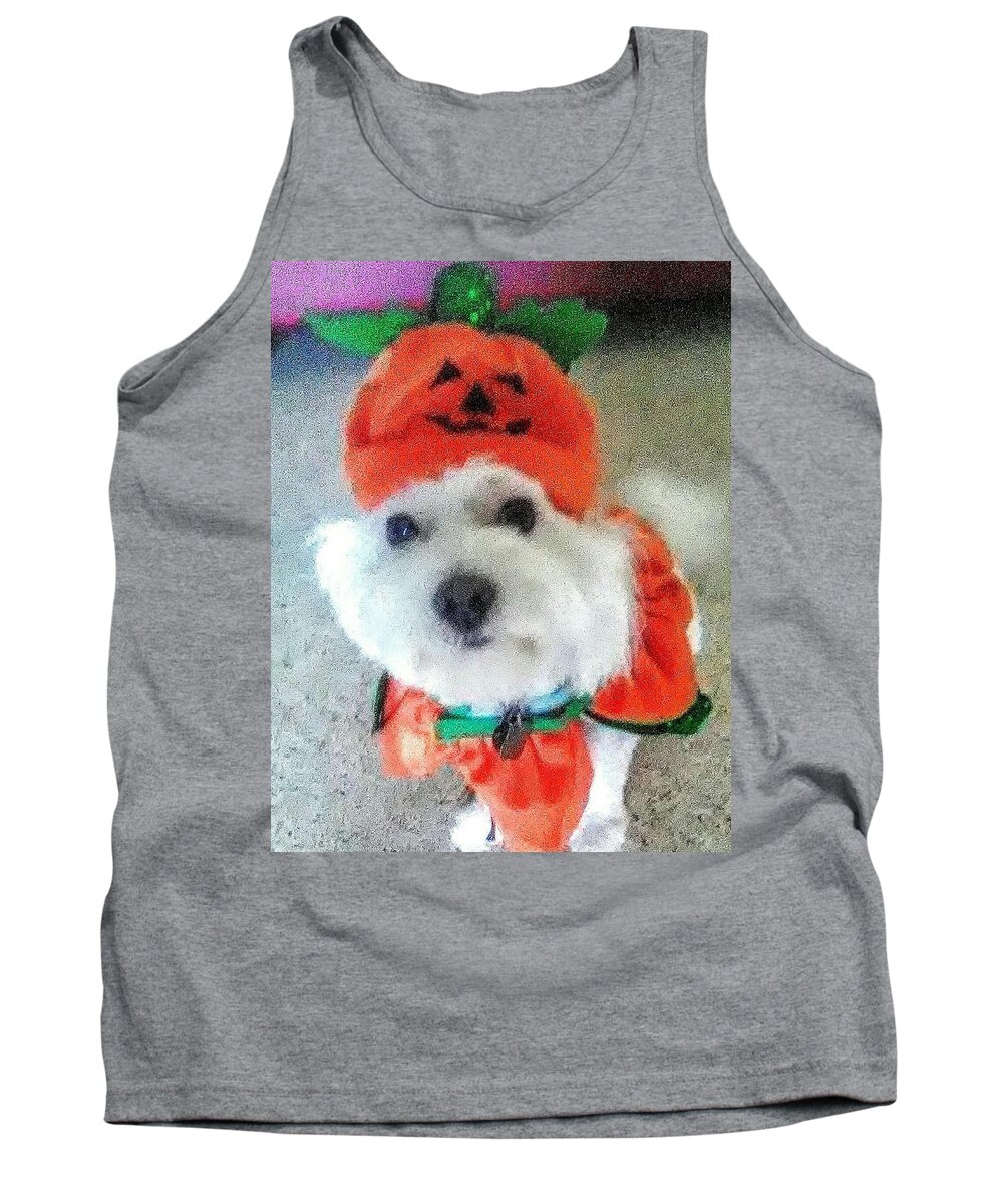 Coton De Tulear Tank Top featuring the photograph Really Halloween by Suzanne Berthier