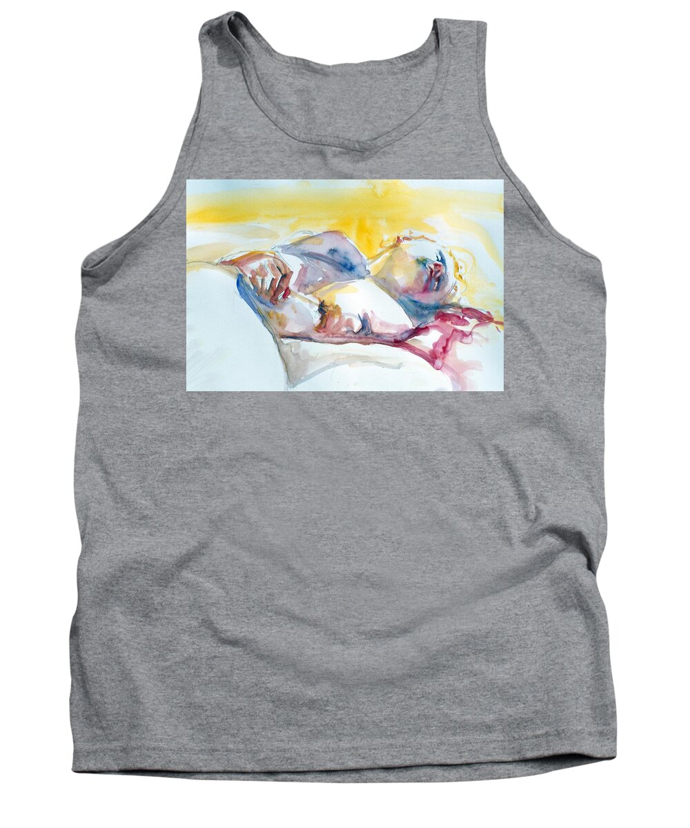 Full Body Tank Top featuring the painting Reclining Study by Barbara Pease